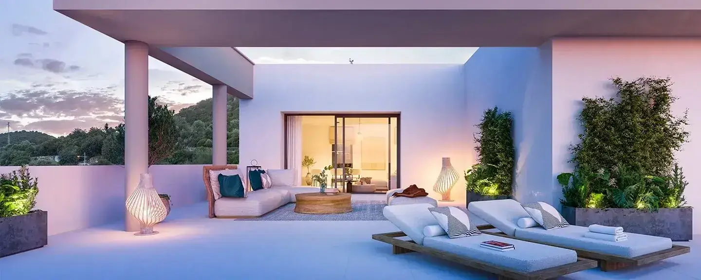 Exterior view of Etherna Homes in Estepona, Costa del Sol