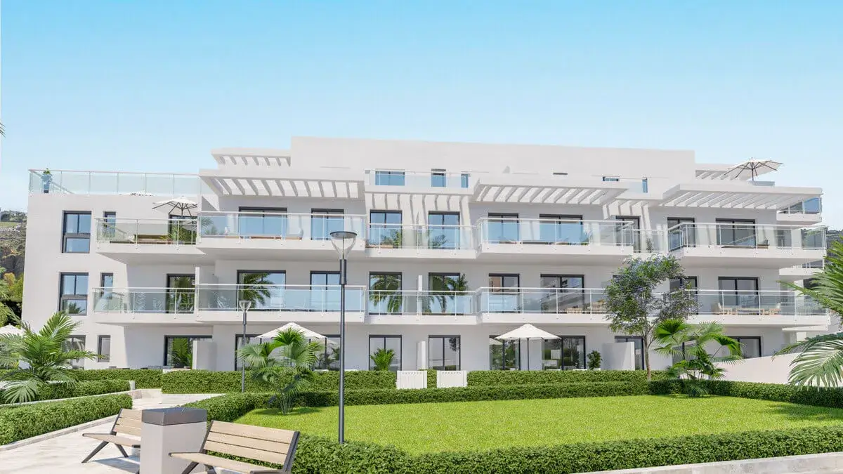 Modern en-suite bathroom at La Cala Sunset with walk-in shower and minimalist design